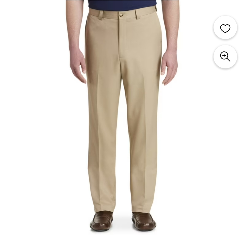 Oak Hill Men's Big & Tall Dress Pants Flat Front Straight Size 44x34